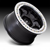 KMC KM237 Riot Beadlock Satin Black Custom Truck Wheels 2